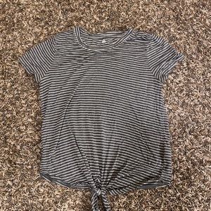 SO brand white and gray stripped shirt with tie know at the bottom. Hardly worn.